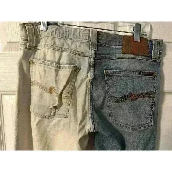 Nudie Jeans Tube Kelly Men 28x34 Salt N Pepper Jeans Straight Leg Skinny Denim - Picture 3 of 7